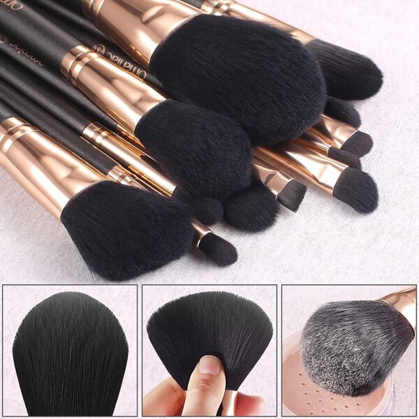 OMANIAC Makeup Brush Set Professional 12 Pearlescent Wood Handle Makeup Brushes - Image 4