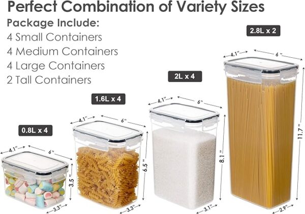 CHEFSTORY Airtight Food Storage Containers Set 14 PCS Kitchen Storage Containers with Lids - Image 4